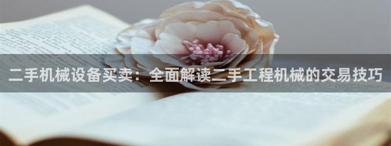金年会pg电子官网：二手机械设备买卖：全面解读二手工程机械的交易技巧