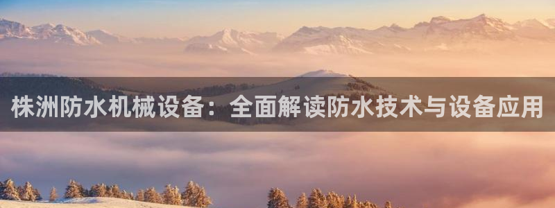 金年会官方在线登录网址是多少：株洲防水机械设备：全面解读防水技术与设备应用