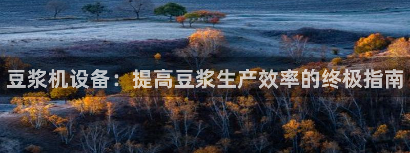 金年会体育全站app：豆浆机设备：提高豆浆生产效率的终极指南