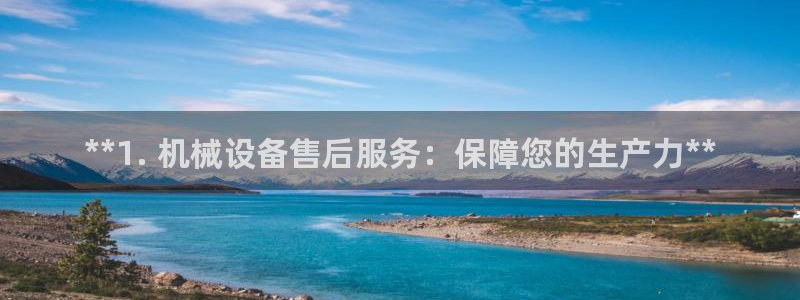 金年会赌博：**1. 机械设备售后服务：保障您的生产力**