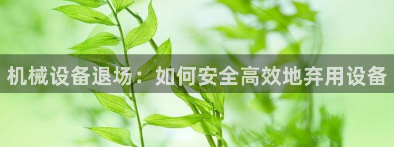 金年会官方登录入口网址是多少：机械设备退场：如何安全高效地弃用设备