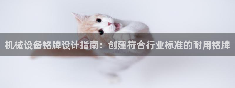 金年会体育客户端登录：机械设备铭牌设计指南：创建符合行业标准的耐用铭牌