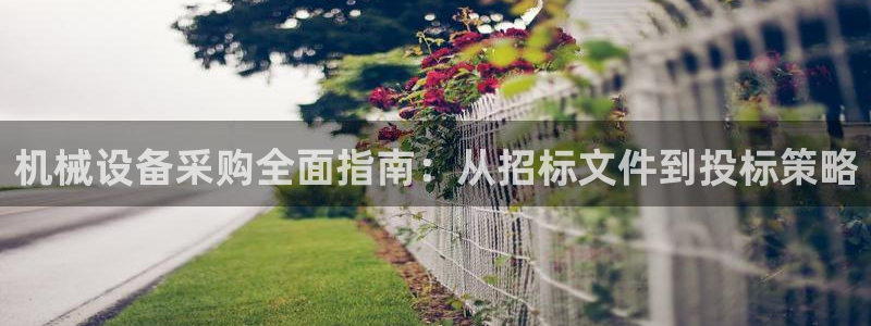 金年会体育官网：机械设备采购全面指南：从招标文件到投标策略